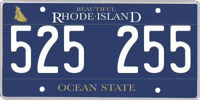 RI license plate 525255