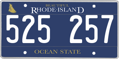RI license plate 525257