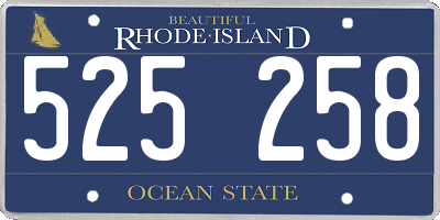 RI license plate 525258