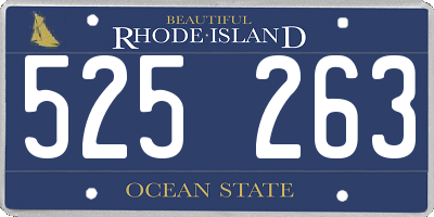 RI license plate 525263