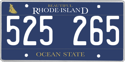 RI license plate 525265