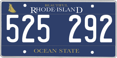 RI license plate 525292