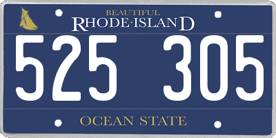 RI license plate 525305