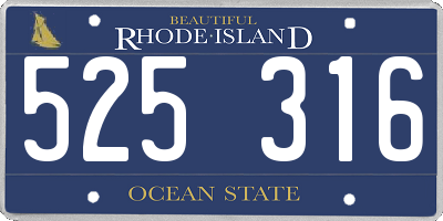 RI license plate 525316