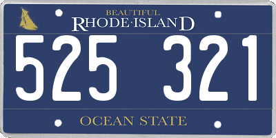 RI license plate 525321