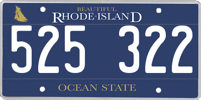 RI license plate 525322