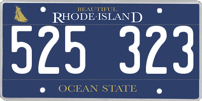RI license plate 525323