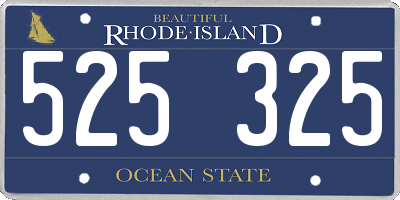 RI license plate 525325