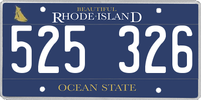 RI license plate 525326