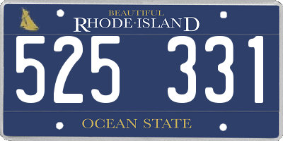 RI license plate 525331