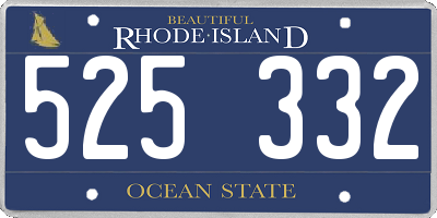 RI license plate 525332