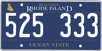 RI license plate 525333
