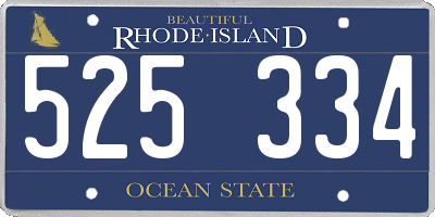 RI license plate 525334