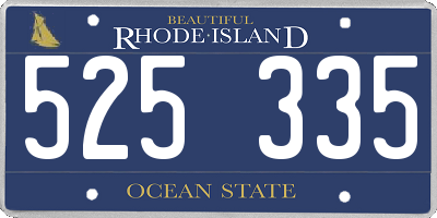 RI license plate 525335