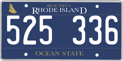 RI license plate 525336