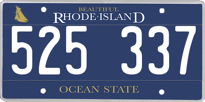 RI license plate 525337