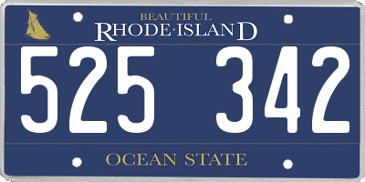 RI license plate 525342