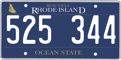 RI license plate 525344
