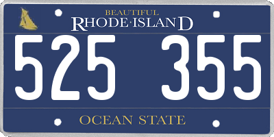 RI license plate 525355