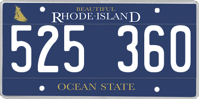 RI license plate 525360