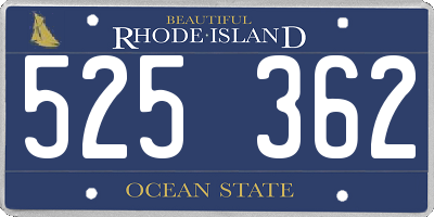 RI license plate 525362