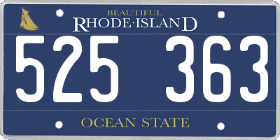 RI license plate 525363
