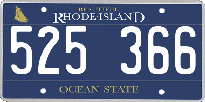 RI license plate 525366