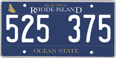 RI license plate 525375