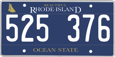 RI license plate 525376