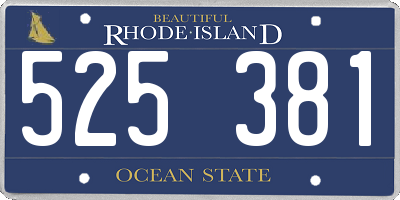 RI license plate 525381