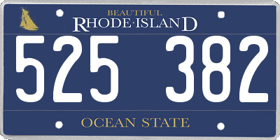 RI license plate 525382