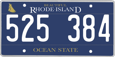 RI license plate 525384