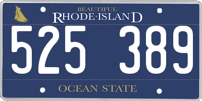RI license plate 525389