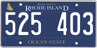 RI license plate 525403