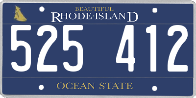 RI license plate 525412