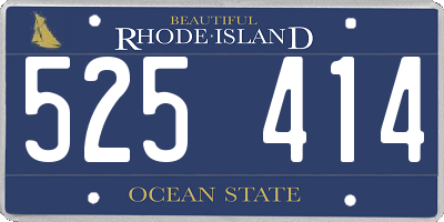 RI license plate 525414