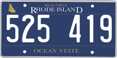 RI license plate 525419