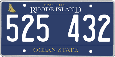 RI license plate 525432