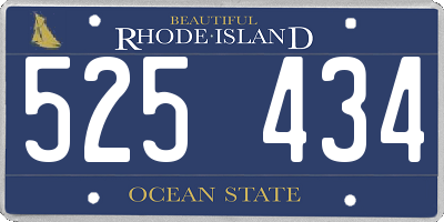 RI license plate 525434