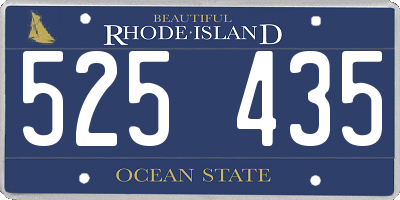 RI license plate 525435