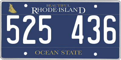 RI license plate 525436