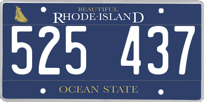 RI license plate 525437
