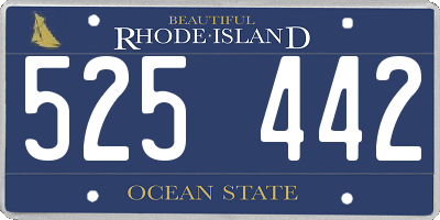 RI license plate 525442