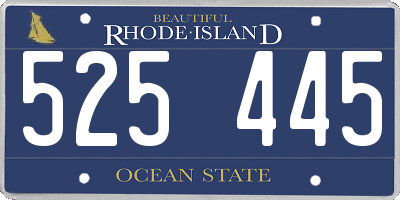 RI license plate 525445