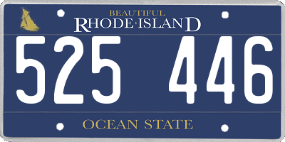 RI license plate 525446