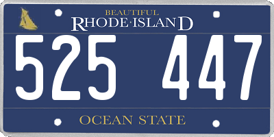 RI license plate 525447