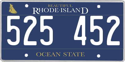 RI license plate 525452