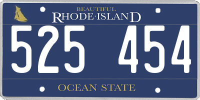 RI license plate 525454