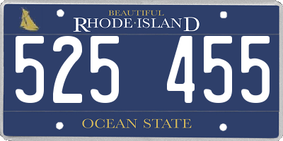 RI license plate 525455