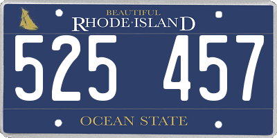 RI license plate 525457
